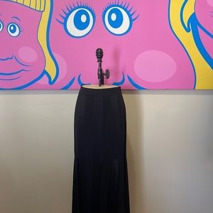 Moschino Black Satin Tuxedo Car Wash Fringe Skirt